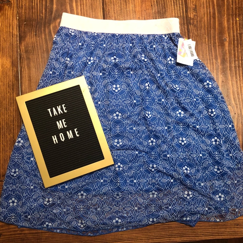 Blue Lace Lularoe Lola skirt